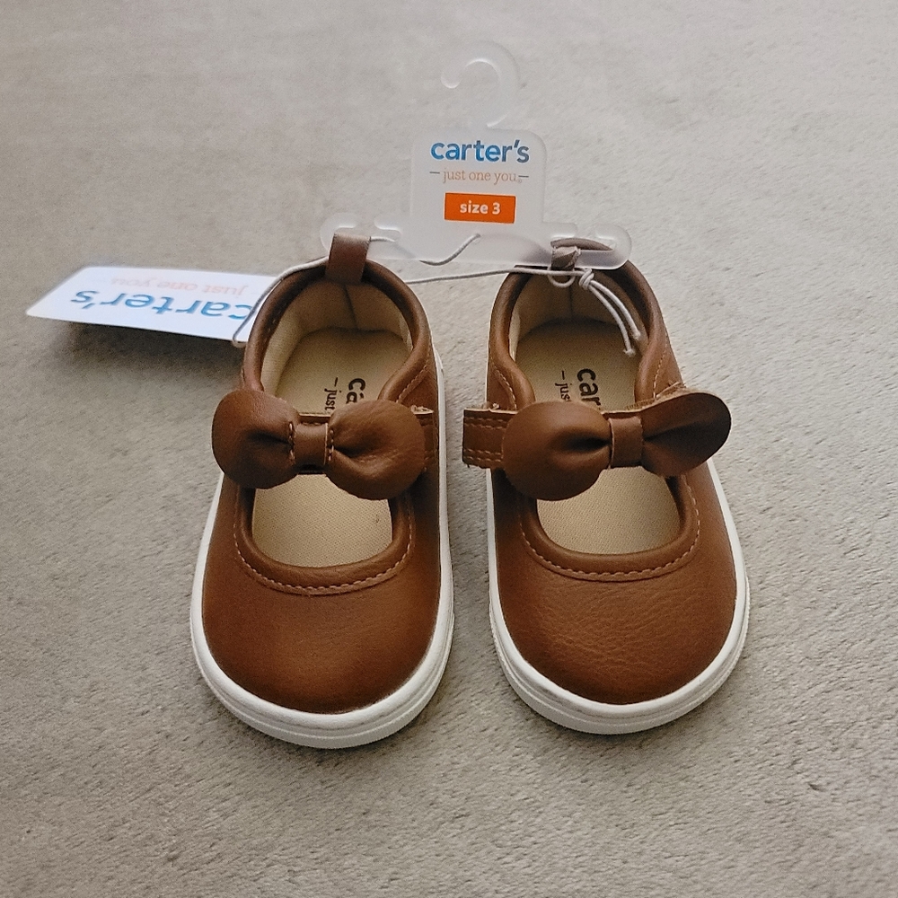 Carter's Just One You Baby Girl Brown Mary Jane w/Bow Size 3